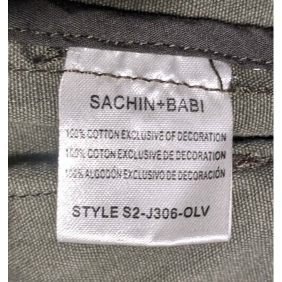 Sachin + Babi Denham Embroidered Cargo Jacket Women's Size 8 Olive Green Utility - Picture 5 of 10